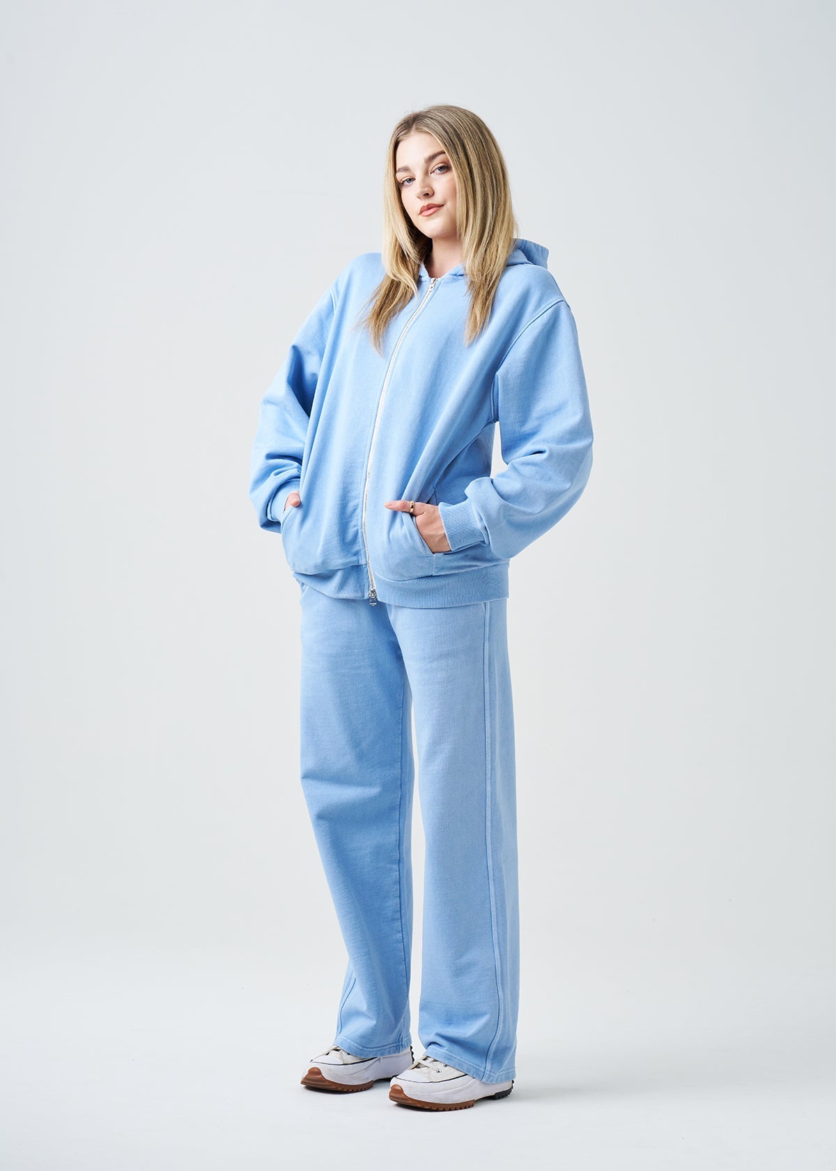 French Terry Garment Dye Fleece Hooded Sweatsuit | 14 OZ