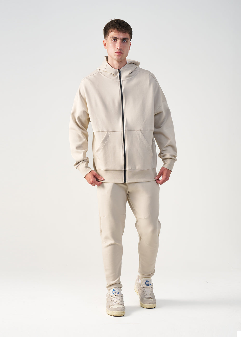 cream tech fleece tracksuit
