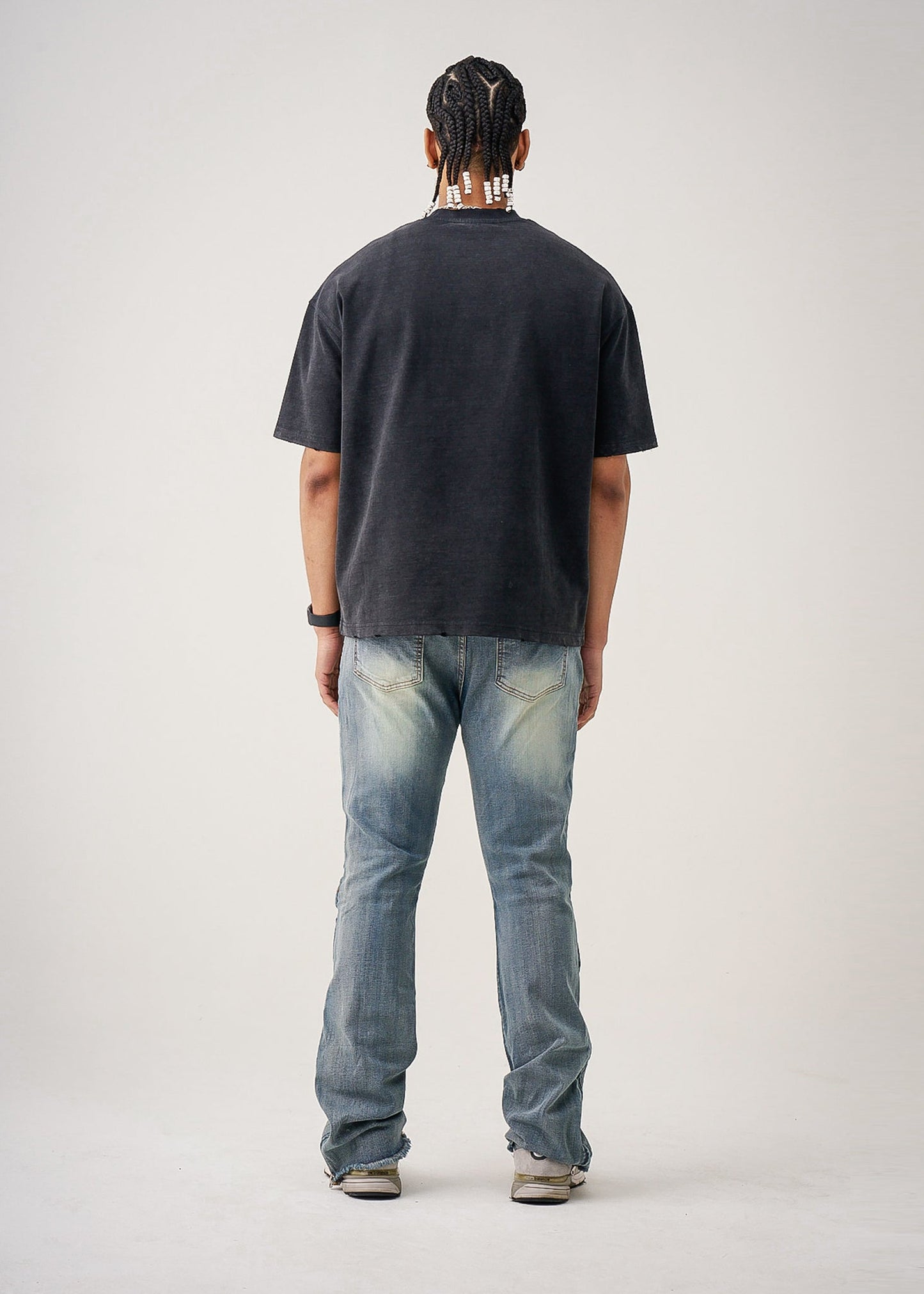 Oversized Garment Dyed French Terry Distressed T-Shirt | 10 OZ