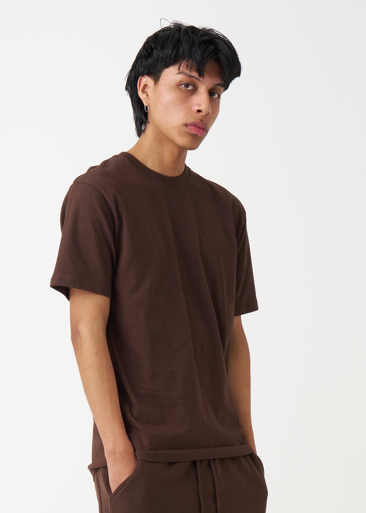 Unisex Brown Combed Cotton Crew-Neck T-Shirt | 4 OZ