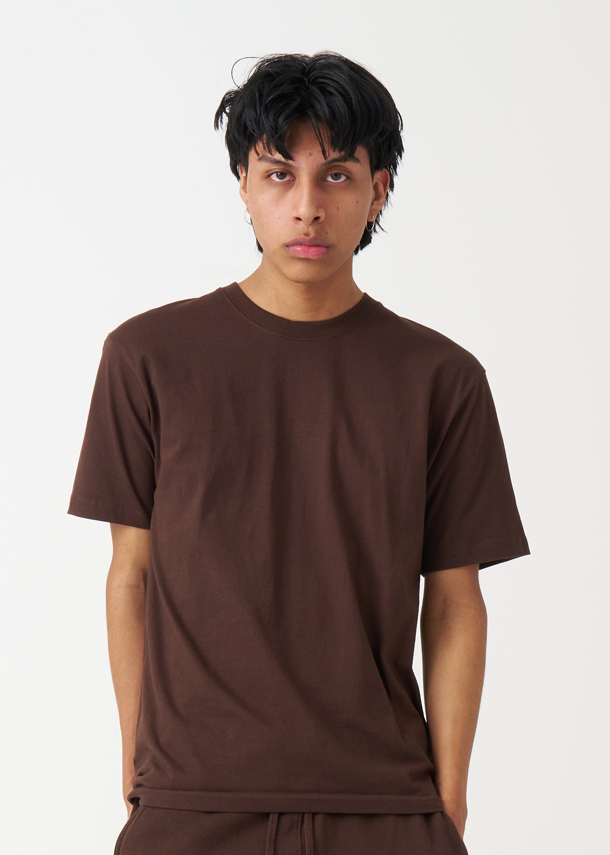 Unisex Brown Combed Cotton Crew-Neck T-Shirt | 4 OZ