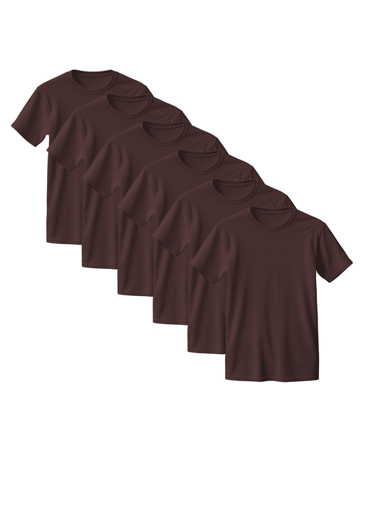 Unisex 6-Pack T-Shirt Collection | Brown, Combed Cotton