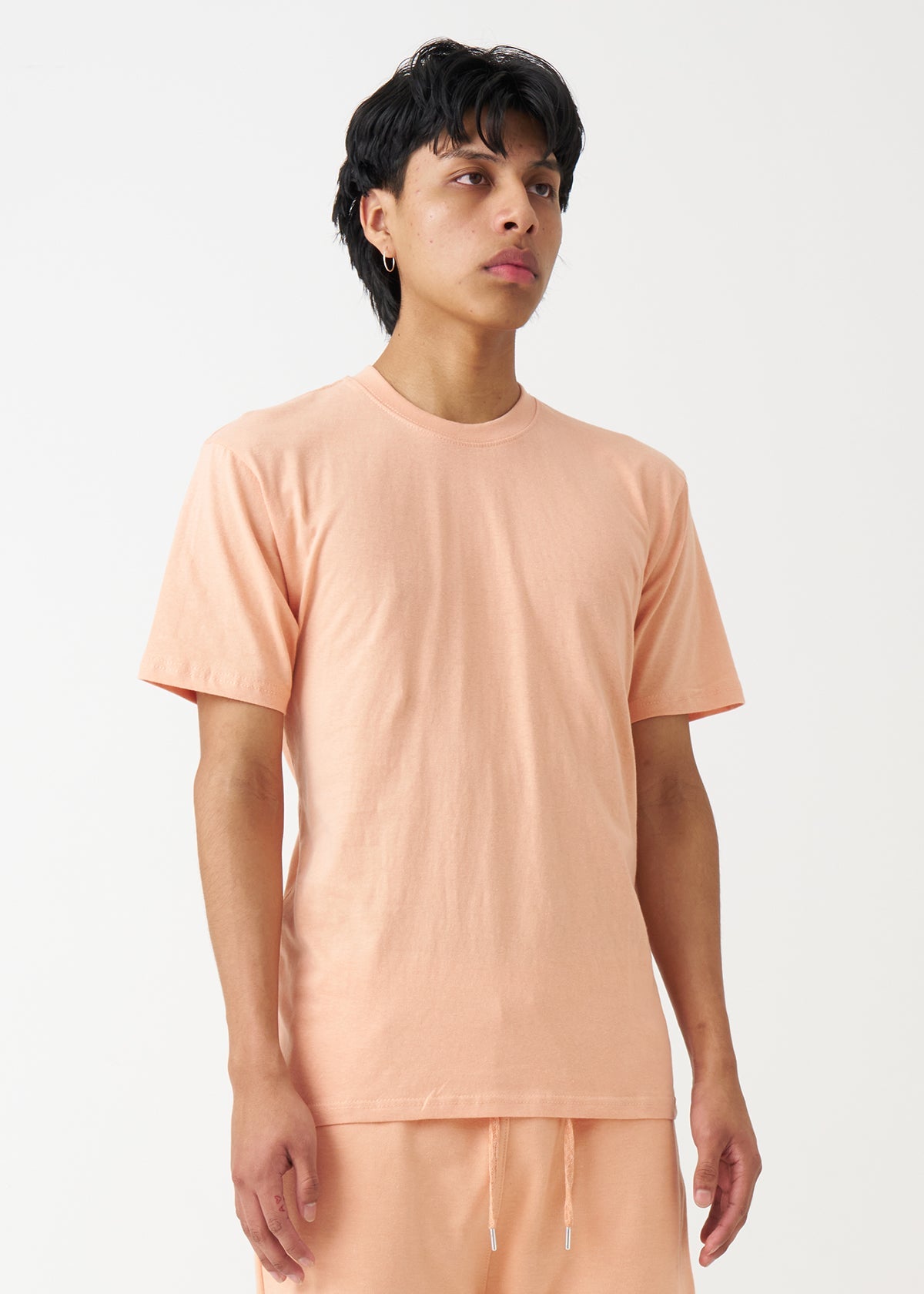 Peach Combed Cotton T-Shirt