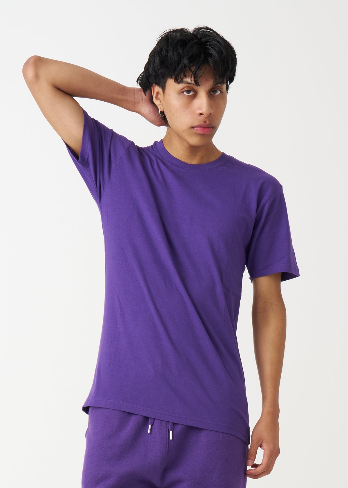 Purple Combed Cotton T-Shirt