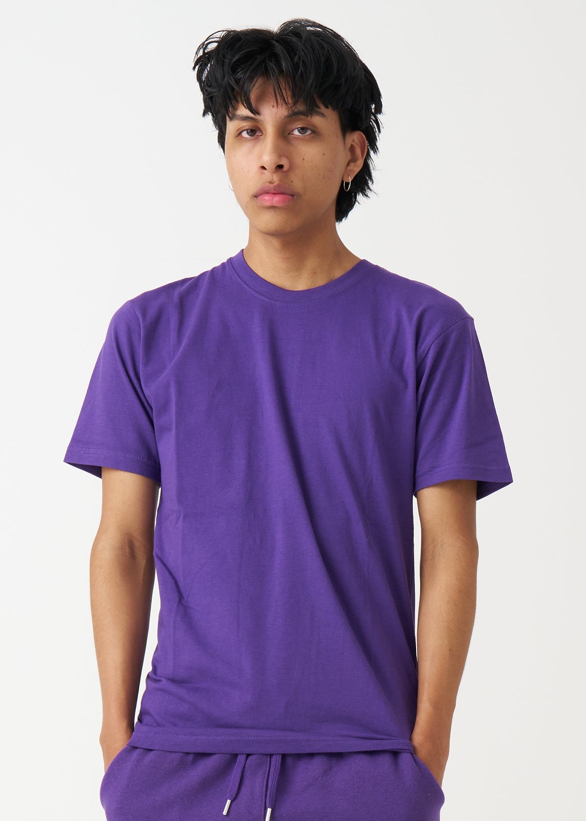 Purple Combed Cotton T-Shirt