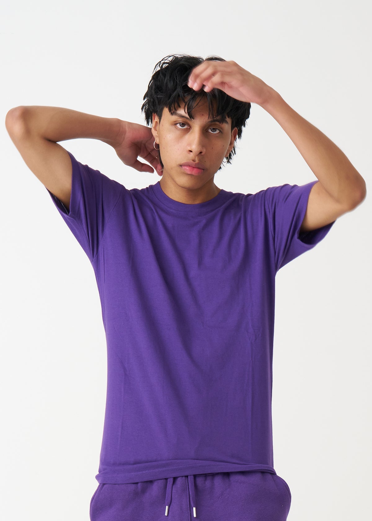 Purple Combed Cotton T-Shirt