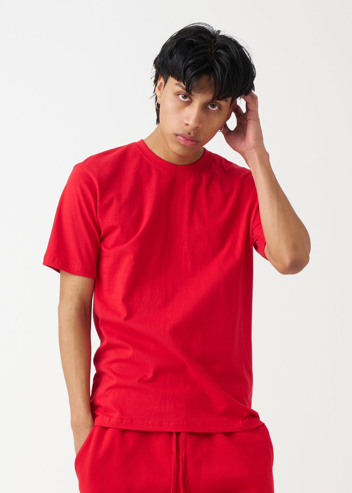 Red Combed Cotton T-Shirt