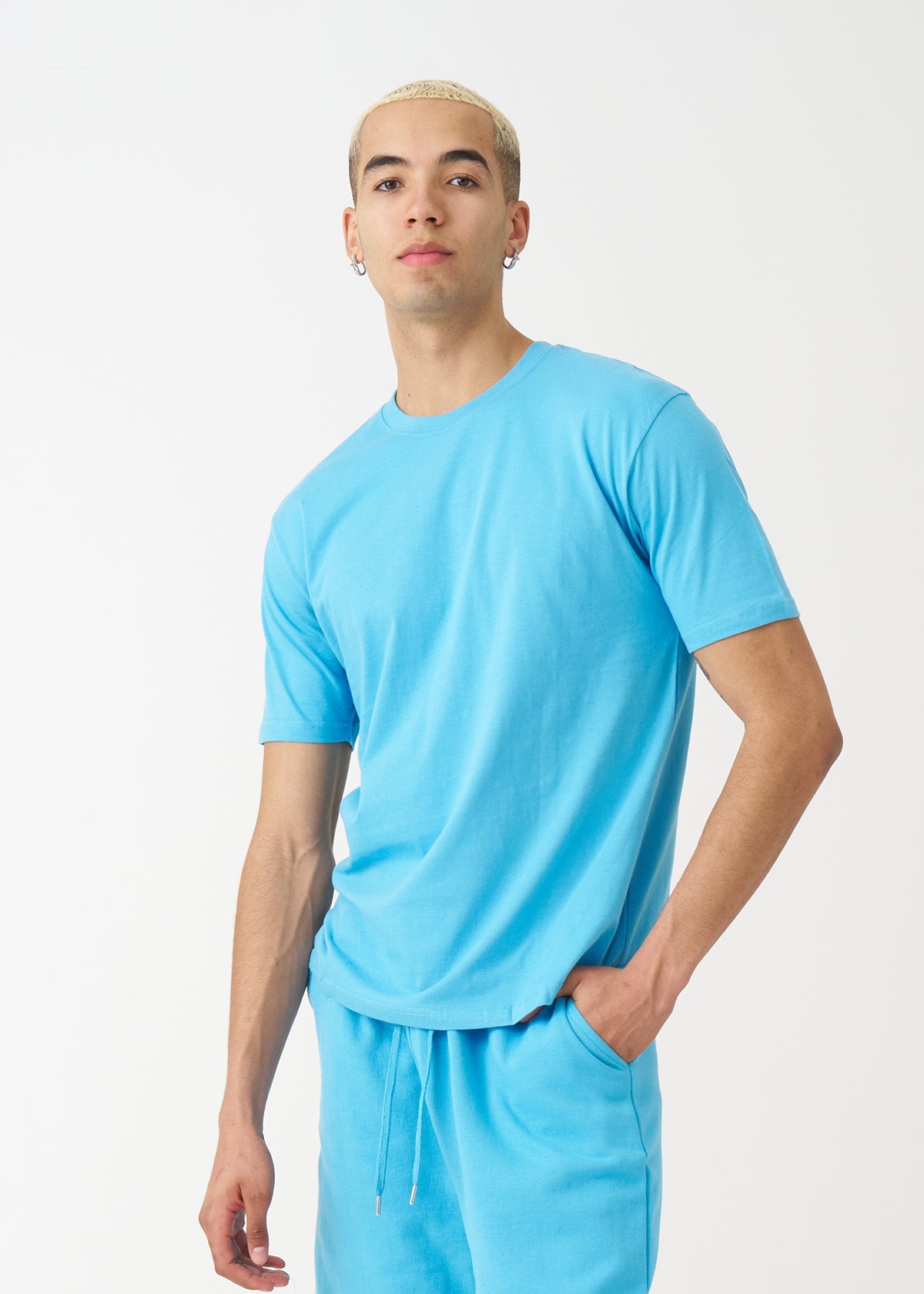 Sky Blue Combed Cotton T-Shirt