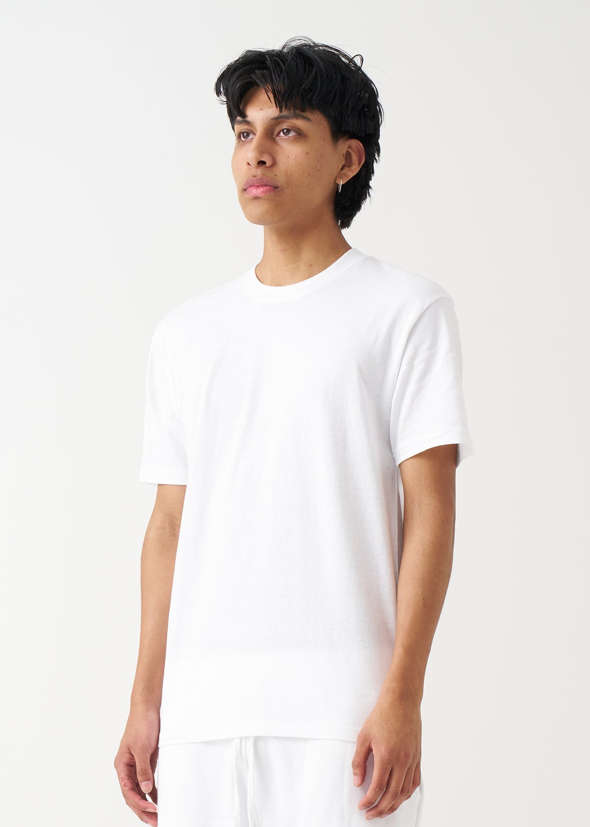 White Combed Cotton T-Shirt