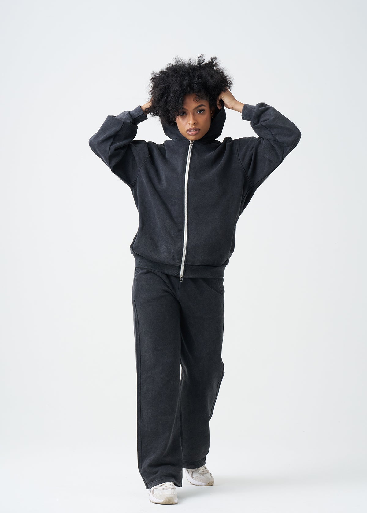 French Terry Garment Dye Fleece Hooded Sweatsuit | 14 OZ