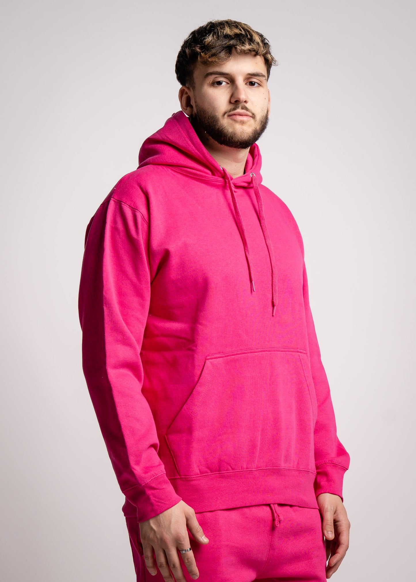 Hot Pink Heavy Blend Fleece Hooded Sweatshirt